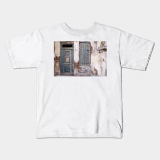 Old blue door. Kids T-Shirt